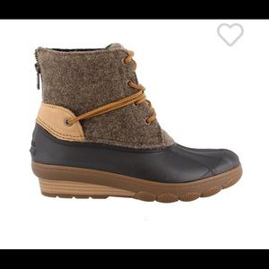 Sperry Saltwater Wedge Tide Wool Duck Boots 7.5